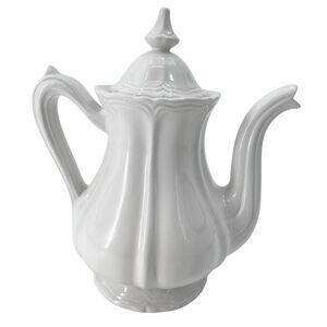 Antique Red Cliff Ironstone Teapot Victorian Style White